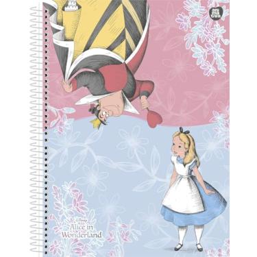 Imagem de Caderno Universitário 1 Matérias Animativa Alice no País das Maravilhas - 80 folhas, Capa Dura, Adesivos, 60204