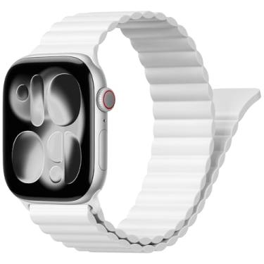 Imagem de Pulseiras magnéticas esportivas para Apple Watch séries de 40 mm, 38 mm, 41 mm, 42 mm, 44 mm, 45 mm e 46 mm para Apple Watch, séries 10, 9, 8, 7, 6, 5, 4, 3 SE, 2nd Ultra/2 de 49 mm