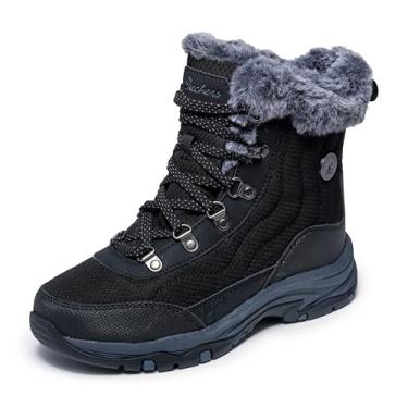 Imagem de Skechers Bota de cano curto feminina Trego-Stormie, Preto/preto, 34