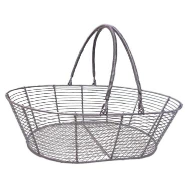 Imagem de Bothyi Cesta de armazenamento de fruteira de arame de ferro, organizador de pão reutilizável, suporte de vegetais para banheiro, exibição de chá, cupcake, Cinza Prateado