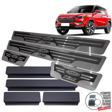 Imagem de Soleira De Porta Em Aço Inox Jac T60 Preto Alto Relevo