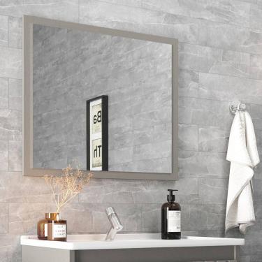 Imagem de Espelheira para Banheiro 60cm X 51cm Barra Cimento