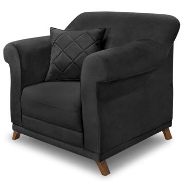 Imagem de Poltrona Decorativa Retro Polo Com Almofada Veludo 2237 Ezz