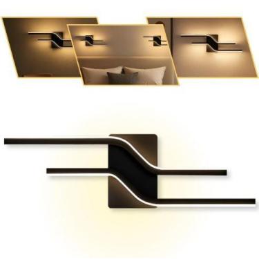 Imagem de Arandela Led Candeeiro Preto Linear Para Parede 3000k Ip20 - VLED