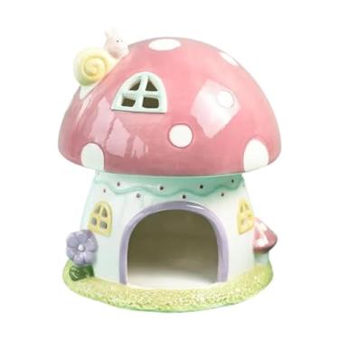 Imagem de Baoblaze Hamster Hedgeout Hedgehog House porquinhos da Índia, pequenos animais de estimação tocam cabana adorável para o hamster anão da cobaia porquinho, Rosa