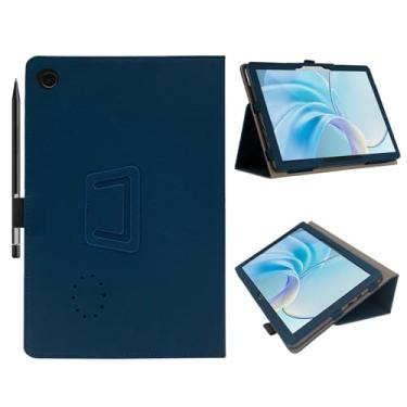 Imagem de Capa para tablet Chuwi Hi10 X1 de 10,1 polegadas, ângulos de visualização múltipla, capa fina e leve com suporte para tablet Chuwi Hi10 X1 com alça de mão e suporte de lápis, azul marinho