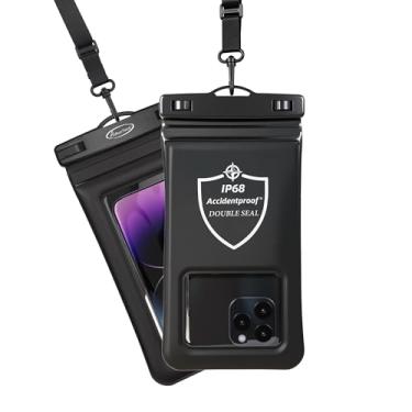 Imagem de AiRunTech Bolsa de telefone flutuante à prova d'água, capa de telefone de vedação dupla com protetor de cordão para iPhone 17 16 15 14 13 12 Pro Max, bolsa de celular para caiaque, acessórios