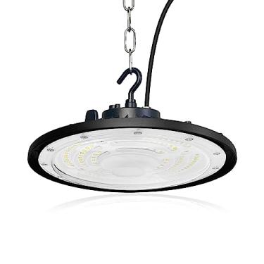 Imagem de Luminária LED industrial UFO de 200 W com alto brilho, 20000 LM, IP65, à prova d'água, para fábricas, armazéns, aeroportos, restaurantes e áreas externas (4 unidades)