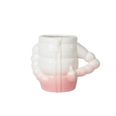 Imagem de URGDWEKJY Caneca de viagem 400 ml de algodão em forma de casaco em relevo caneca de cerâmica xícara de café caneca de chá com alça xícara de café reutilizável (A)