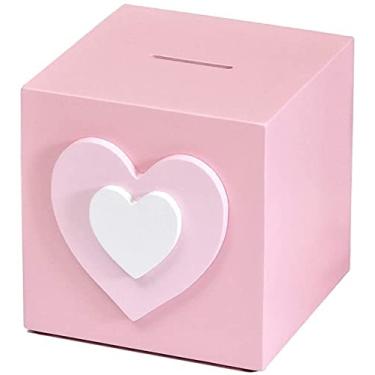 Imagem de Caixa de dinheiro econômica, cofrinho rosa família cofrinho crianças adultos moedas soltas grande capacidade caixa de dinheiro menina cofrinho