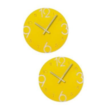 Imagem de TLTDSMY 2 peças relógio de parede vintage decoração vintage parede grande digital relógio silencioso relógio bateria quarto crianças grande relógio digital relógio redondo lata de lixo relógios 3D