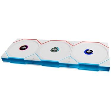 Imagem de Kit 3 Fans Lian Li Uni Fan TL Wireless LCD 120 Branco ARGB 12TLLCD1W3W WHITE