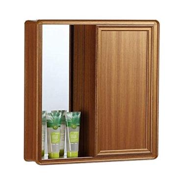 Imagem de Armário espelhado de parede de banheiro com prateleira ajustável, armário de remédios, armários brancos de madeira, móveis de banheiro, espaço de alumínio, oculto, multifuncional, banheiro montado na