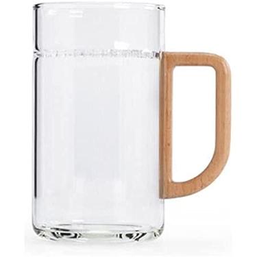 Imagem de WYUYIWH Xícara de chá de vidro xícara de chá verde filtro crescente copo de água escritório 320 ml xícara de chá de grande capacidade com alça caneca de café