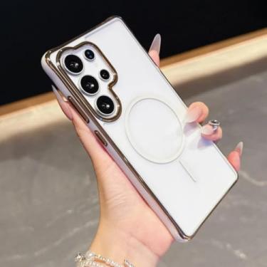 Imagem de Capa magnética dupla colorida para Samsung Galaxy S25 Ultra S24 S23 Fe Plus A15 A16 A35 A36 A55 A56 5g (para Galaxy S23+/BRANCO)