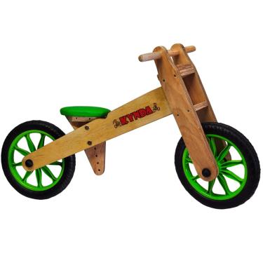 Imagem de Bicicleta de Equilíbrio sem Pedal de Madeira - Verde - Kits e Gifts