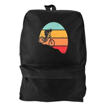 Imagem de Mochila Bolsa Unissex Basica Escolar Estampado Sol Bike Esporte Alça Ajustavel 17 Litros-Masculino