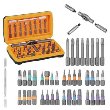Imagem de Conjunto de chaves de fenda magnéticas 43 em 1, conjunto de mini chaves de fenda catraca de precisão DIY com 40 peças de pontas e catraca destacáveis, alça em T e barra de puxão, unidade magnética