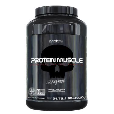 Imagem de Protein Muscle Black Skull - 900g (Blend Proteínas) Protein Muscle Baunilha 900g