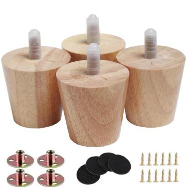 Imagem de Furniture Legs Txcucc, 5 cm, borracha e madeira, conjunto de 4