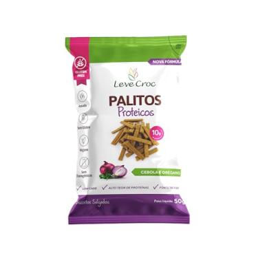 Imagem de Biscoito salgado sem glúten Leve Croc Palitos low carb Cebola e Orégano 50g