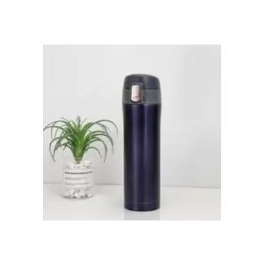 Imagem de Garrafa Térmica 500ml Aço Inox Inquebrável VacuumCup – Mantém Quente ou Frio 24h, Tampa Fast Click, Portátil, Design Moderno e Cores Variadas| Azul
