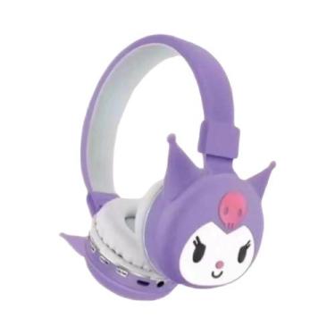 Imagem de Fones De Ouvido Bluetooth Hello Kitty Rosa Sem Fio Dobráveis Leves Com