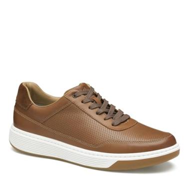 Imagem de Johnston & Murphy Tênis masculino Dawson Perfed U-Throat, sapatos casuais masculinos, sola de borracha para homens, Bronzeado, 45
