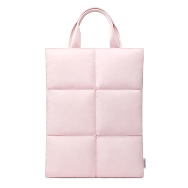 Imagem de Comfyable Capa para laptop Puffy 13 14 polegadas, capa acolchoada para laptop com alça, capa de almofada compatível com MacBook Air M4 2025, MacBook Pro M4 Pro/Max, rosa claro