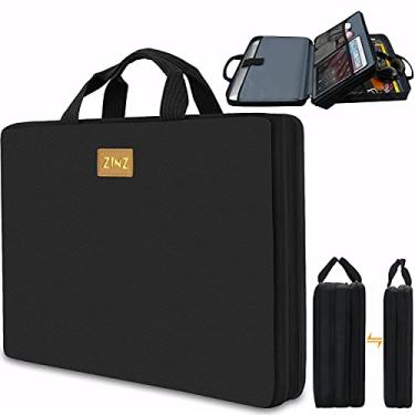 Imagem de ZINZ Capa para laptop 15 15.6 40.6 cm, bolsa de mão expansível para computador com vários bolsos compatível com MacBook Pro de 16 polegadas M4/M3/M2/M1, MacBook Air/Pro de 15 polegadas e notebooks de
