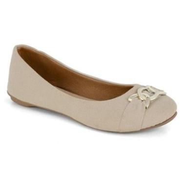 Imagem de Sapatilha Bico Redondo Feminina Casual Macia Confortável Preto e Bege-Feminino