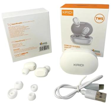 Imagem de Fone Bluetooth KD 7101 com Tela LED – Design Moderno, Conforto Intra-Auricular e Estojo de Carregamento Inteligente (Branco)