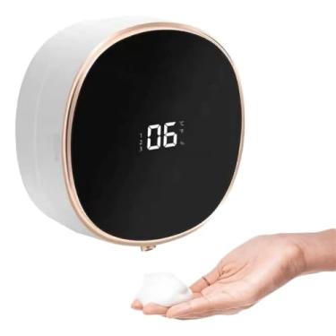 Imagem de Dispenser Automático Sabonete Líquido Parede 350ml Sensor Infravermelho Inteligente Sem Toque Recarregável USB Ideal para Banheiro e Cozinha Moderna - Branco