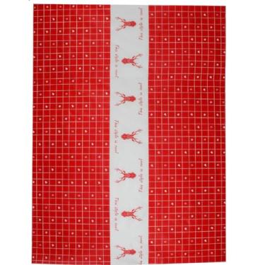 Imagem de Toalha de Mesa Plástica Vermelha com Estampa Natalina de Rena 152X152cm Resistente à Água Ideal para Ceia e Decoração de Natal