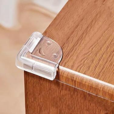 Imagem de Protetor de Mesa Silicone Premium Transparente Anti-Impacto, Kit 4 Unidades - Adesivo Forte para Mesas, Móveis e Quinas. Proteção Macia e Discreta para Segurança de Bebês.