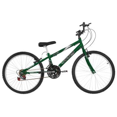 Imagem de Bicicleta de Passeio Ultra Bikes Esporte Rebaixada Aro 24 Reforçada Freio V-Brake – 18 Marchas Verde