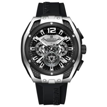 Imagem de Relógio masculino design esportivo multifuncional quartzo pulseira de silicone impermeavel