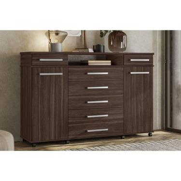 Imagem de Cômoda Juvenil London c/ 2 Portas e 7 Gavetas Cafe Touch - Demóbile