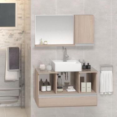 Imagem de Conjunto Gabinete Venus 80cm Madeirado Inteiro