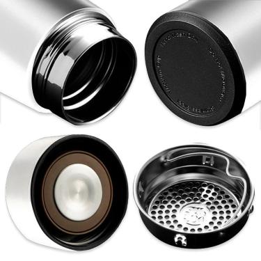 Imagem de Garrafa Térmica Inteligente De Inox 500ml Tampa C-sensor De Temperatura Led água Café Chá Branco