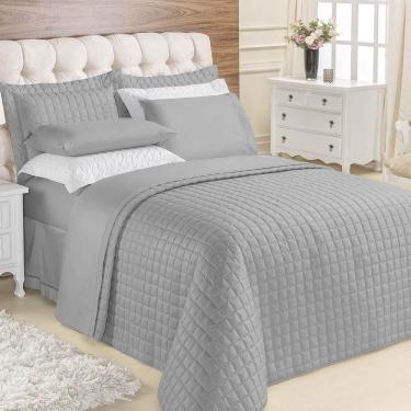 Imagem de Kit Cobre Leito Colcha Veneza Queen 3 Peças Hipercal 180 Fios - Cinza