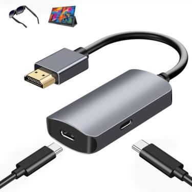 Imagem de XinYaa Adaptador HDMI para USB C, 4K @ 60Hz HDMI macho (fonte) para USB-C fêmea (tela) adaptador de cabo para Nrea-l Air, Roki-d Air, Thunderbird AR, Switch, Steam Deck, GRA-WOOW, PS4, PS5, Display