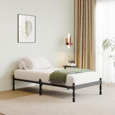 Imagem de Hazena Estrutura de cama dupla de metal de 30,5 cm, sem necessidade de mola box, estrutura de cama de solteiro plataforma, evita que o colchão deslize, fácil de instalar, sem ruído