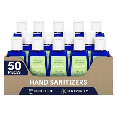 Imagem de Terra Pure Hand Sanitizer Gel | Mini Hand Sanitizer Bulk | Alcohol Free with Organic Aloe Vera | 1 oz. 50 Bottles