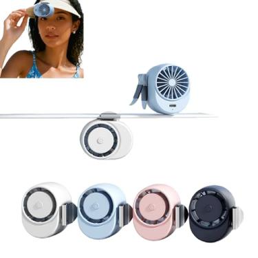 Imagem de Mini Ventilador Portatil Recarregavel Pode Ser Preso Na Gola,Mochila,Aba Do ChapéU,Pequeno E PortáTil,Silencioso,Ventilador Usb Pode Ser Girado 360 Graus,Adequado Para Compras,Golfe,Pesca Rosa