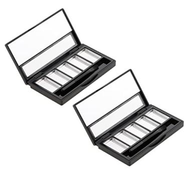 Imagem de barenx 2 peças de plástico branco sombra blush lisptick paleta capa W/5x