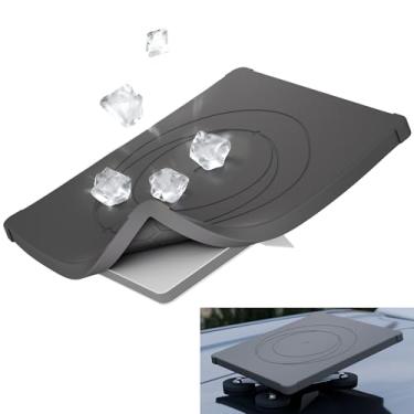 Imagem de EAZUSE Starlink Mini capa, Starlink Mini capa protetora de silicone líquido acessórios para acampamento ao ar livre protetor de arranhar granizo cinza