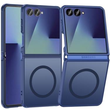 Imagem de Halokin Capa para Samsung Galaxy Z Flip 7 Magnética, Z Flip 7 [Compatível com MagSafe], Proteção contra quedas de grau militar fosca translúcida Slim Fit Hard PC Capa de telefone resistente para