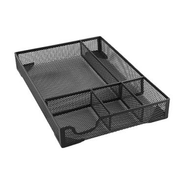Imagem de TOPINCN Bandeja Organizadora de Gaveta de Malha de Metal TOPINCN, Organizador de Gaveta de Mesa, 5 Grades Multiuso Estável Evita Deslizamento Organizador de Mesa de Metal Cesta de