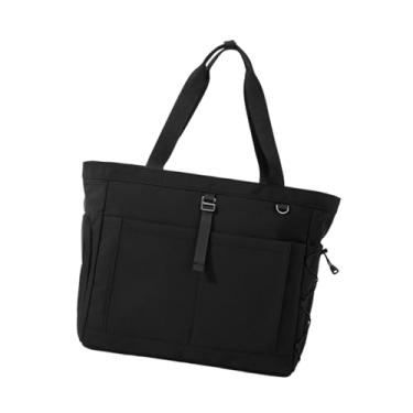 Imagem de YIJU Bolsa para raquete de tênis com bolso espaçoso com zíper, portátil, ideal para guardar raquetes de pickleball, moletom e toalha, Preto